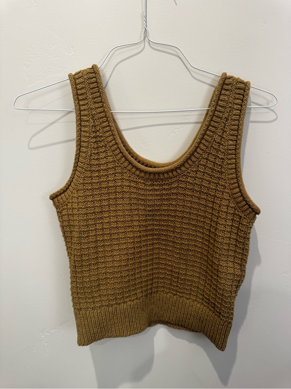 Madewell Chunky Knit Tank in Mustard